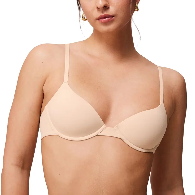 Sujetadores camiseta para mujeres de busto pequeño con media copa, aros y forro ligero