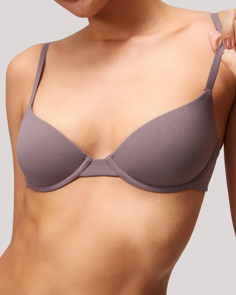 Sujetadores camiseta para mujeres de busto pequeño con media copa, aros y forro ligero