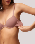 Sujetadores camiseta para mujeres de busto pequeño con media copa, aros y forro ligero