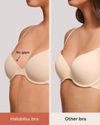 Sujetadores camiseta para mujeres de busto pequeño con media copa, aros y forro ligero
