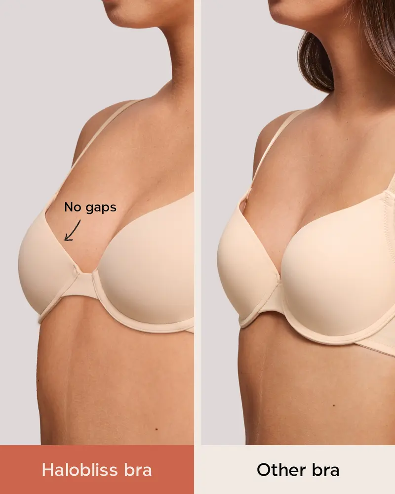 Sujetadores camiseta para mujeres de busto pequeño con media copa, aros y forro ligero