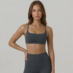 Open Back Strappy Yoga Workout Bras for Women - Low Support Criss-Cross Sports Gym Bra Removable Pads