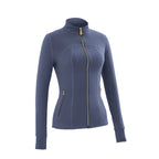 【Gold-Color zipper】Soft Brushed Women's Sporty Jacket, 25'' Inseam Leggings.