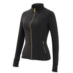 【Gold-Color zipper】Soft Brushed Women's Sporty Jacket, 25'' Inseam Leggings.
