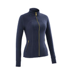【Gold-Color zipper】Soft Brushed Women's Sporty Jacket, 25'' Inseam Leggings.
