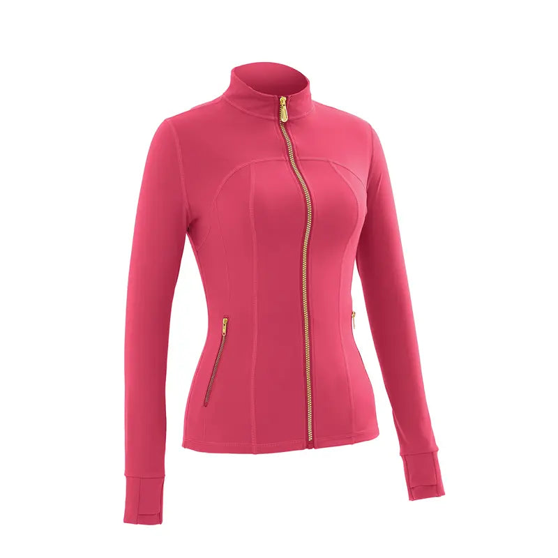 【Gold-Color zipper】Soft Brushed Women's Sporty Jacket, 25'' Inseam Leggings.