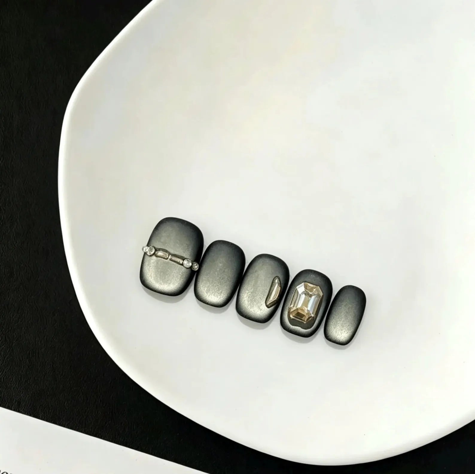 Smoky Black Aura Press On Nails