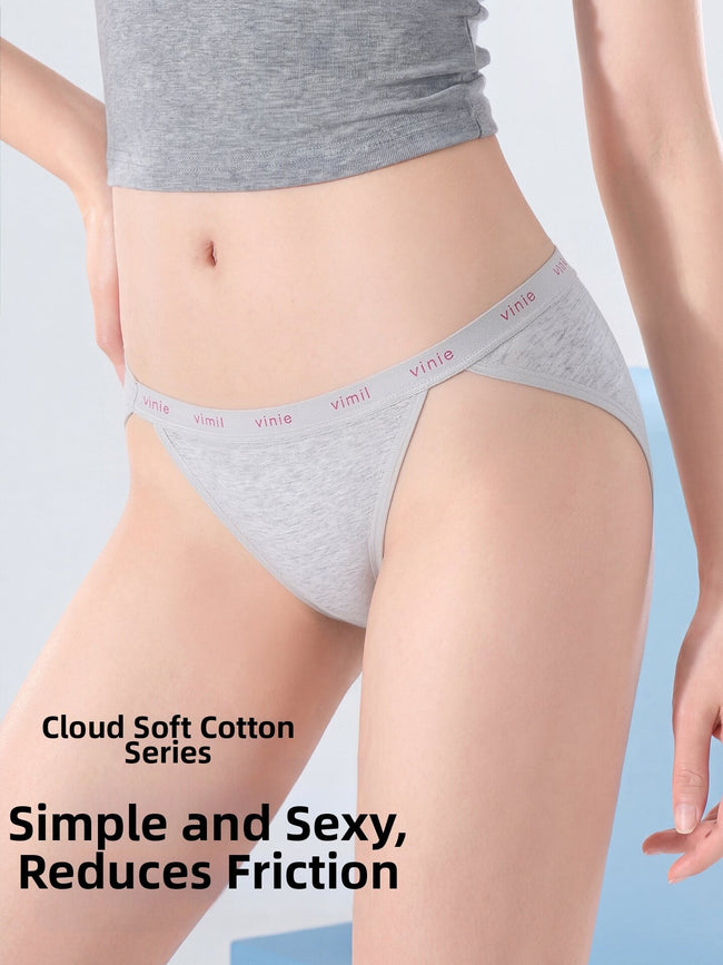 Low-waisted Pure Cotton High-cut 10A Antibacterial Thong Panties Main Image