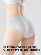 Low-waisted Pure Cotton High-cut 10A Antibacterial Thong Panties