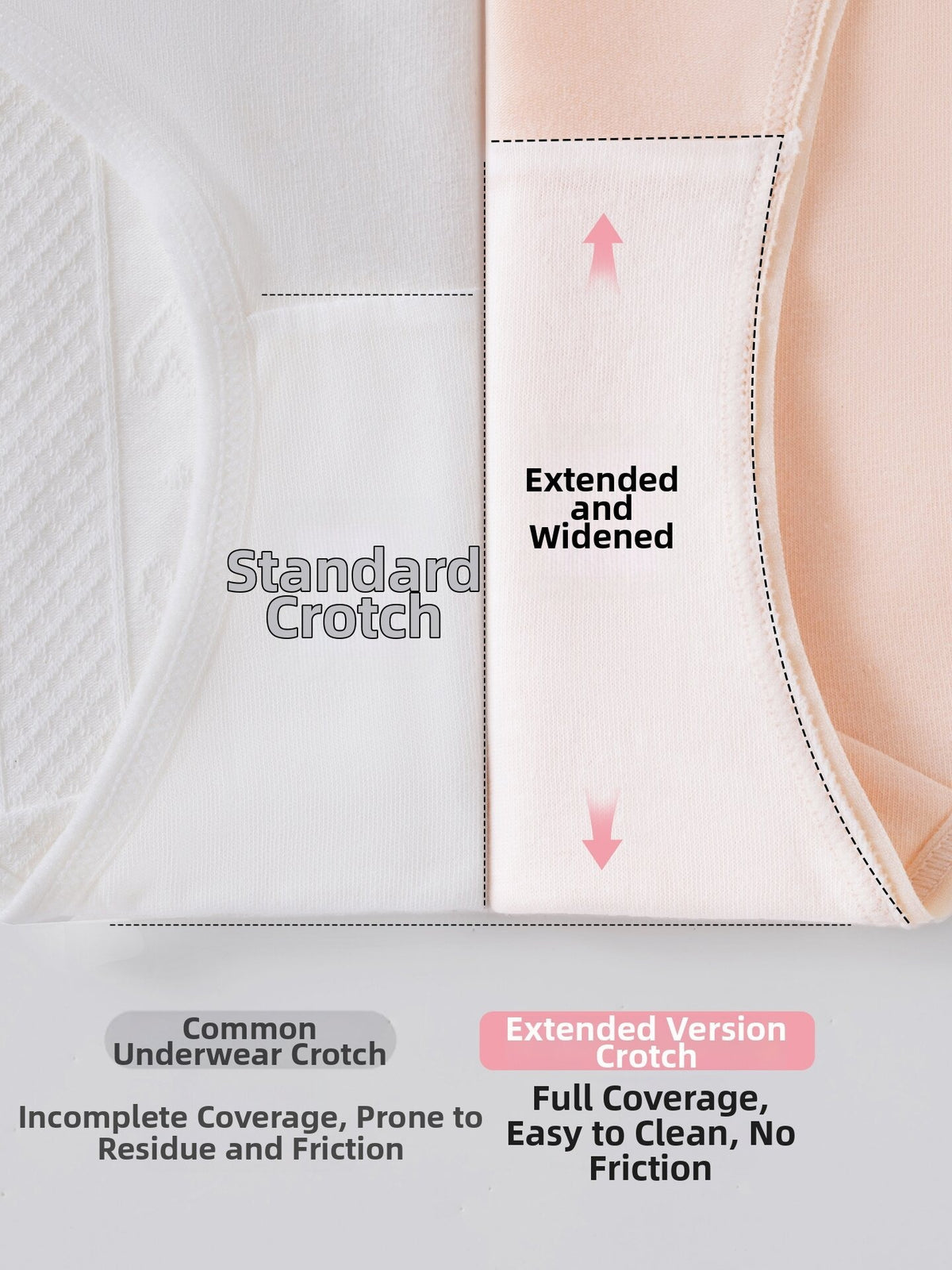 Low-waisted Pure Cotton High-cut 10A Antibacterial Thong Panties