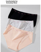 Low-waisted Pure Cotton High-cut 10A Antibacterial Thong Panties